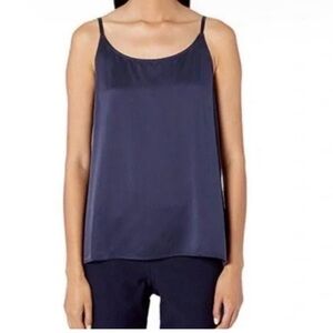 NWT_ EILEEN FISHER Silk Charmeuse Cami In navy size M